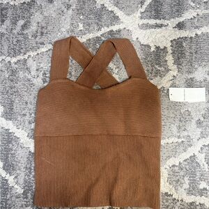 NWT Abercrombie & Fitch Brown Knit Crop Top